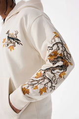 JORDAN CRAIG AVIARY FALL LEAVES EMBROIDERY HOODIE BONE