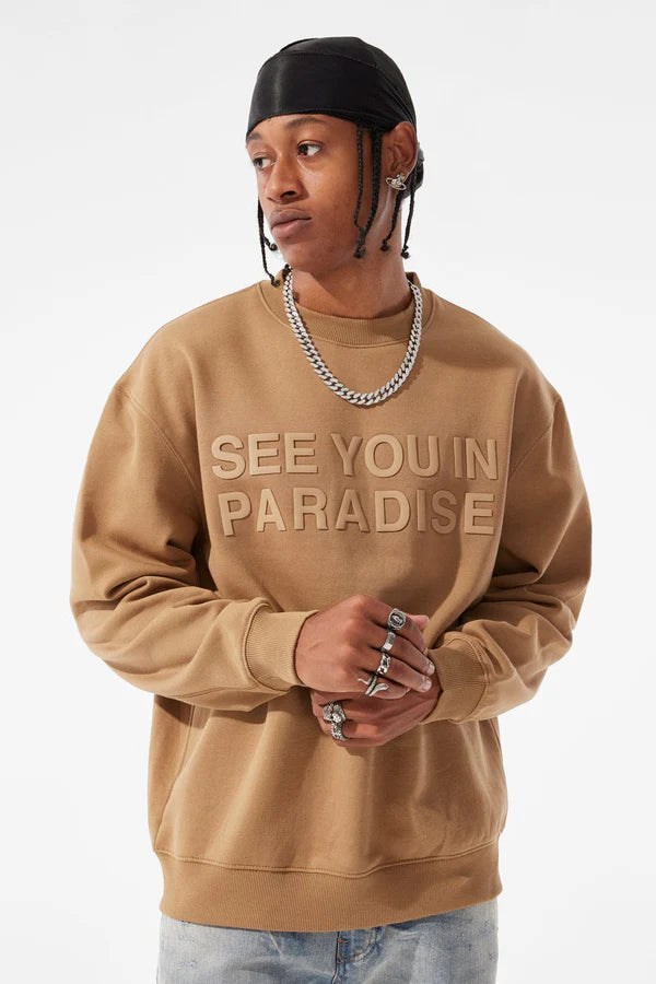 JORDAN CRAIG SEE YOU IN PARADISE TONAL CREWNECK SWEATSHIRT MULTI COLORS