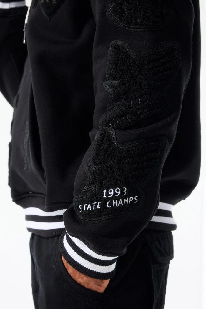 JORDAN CRAIG VARSITY HALL OF FAME PULLOVER HOODIE BLACK