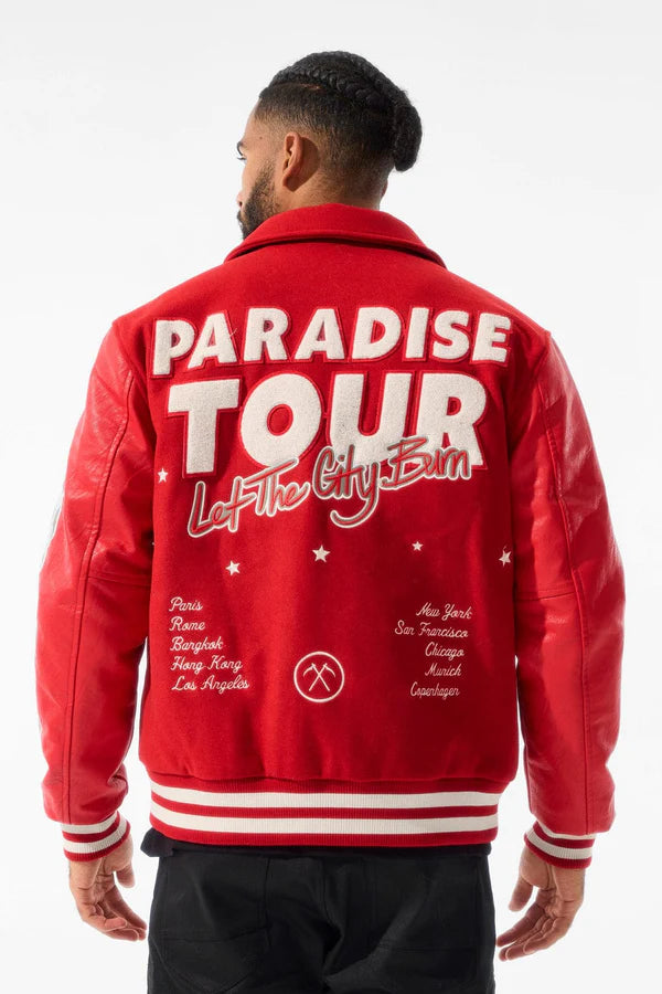 JORDAN CRIAG PARADISE TOUR VARSITY JACKET MULTI COLORS