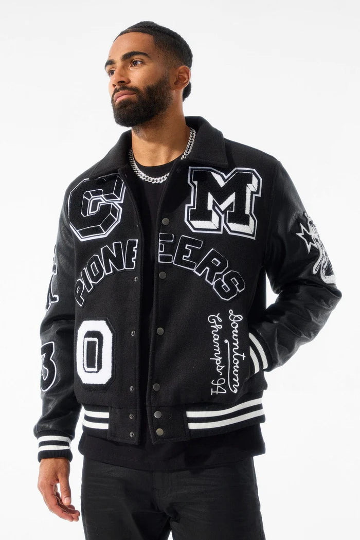 JORDAN CRAIG PIONEERS VARSITY JACKET BLACK DripNationIL