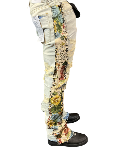 Focus - Slim Fit Stacked Jeans - Tapestry Strip Multi Colors
