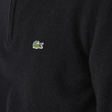 LACOSTE MEN’S HALF-ZIP WOOL SWEATER BLACK