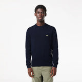 LACOSTE MEN'S ORGANIC COTTON CREW NECK SWEATER NAVY