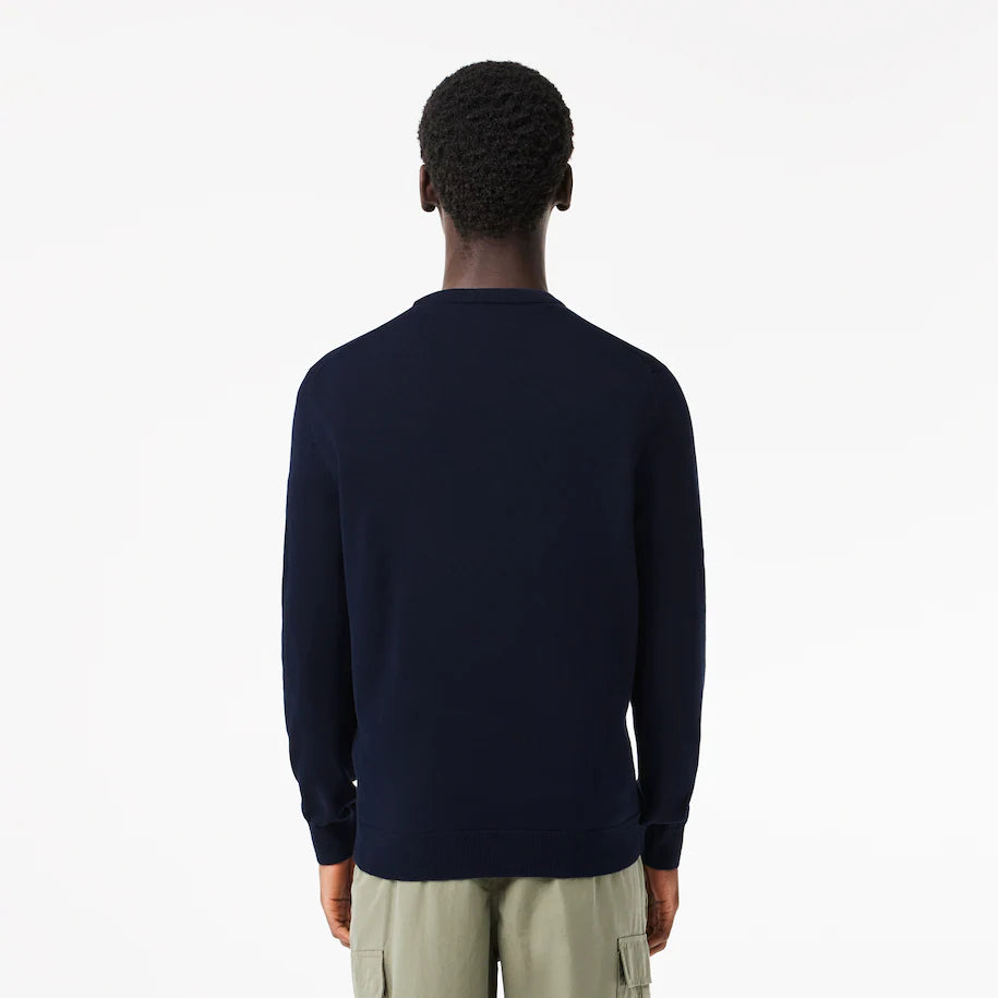 LACOSTE MEN'S ORGANIC COTTON CREW NECK SWEATER NAVY