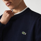 LACOSTE MEN'S ORGANIC COTTON CREW NECK SWEATER NAVY