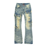 MAKOBI KIDS CESARE CARGO STACKED JEANS MULTI COLORS