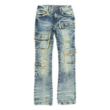 MAKOBI KIDS CESARE CARGO STACKED JEANS MULTI COLORS