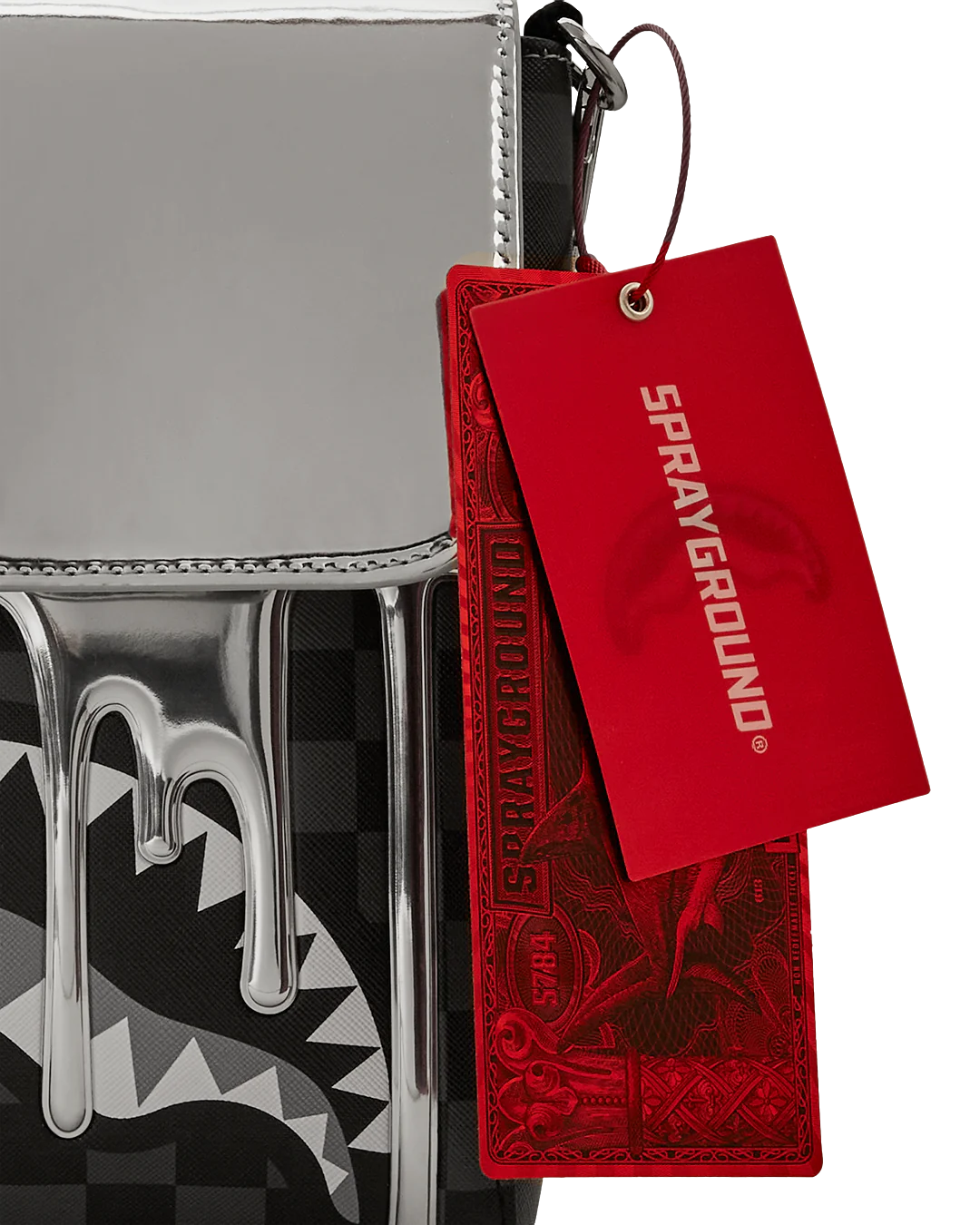 SPRAYGROUND METALLIC DRIP SHARK IN PARIS MESSENGER SLING