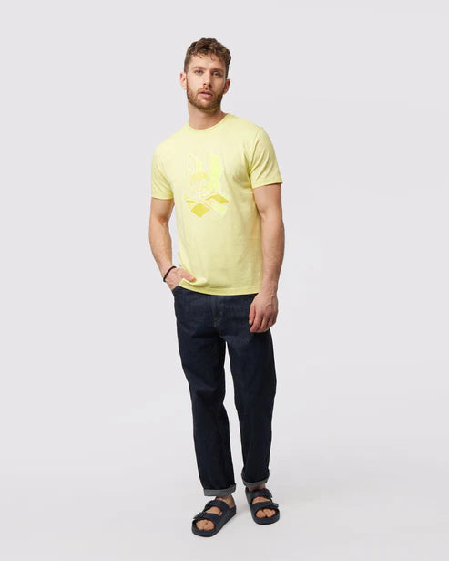 Psycho Bunny Damon Graphic Men's Tee Shirt Yellow