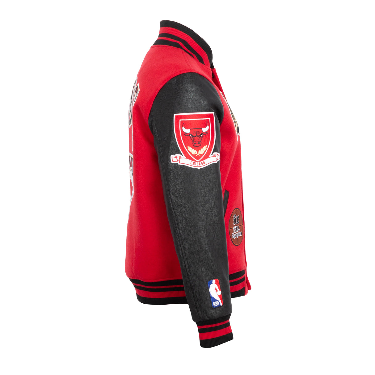 Pro Standard Chicago Bulls Pro Prep Rib Varsity Jacket - Red / Black