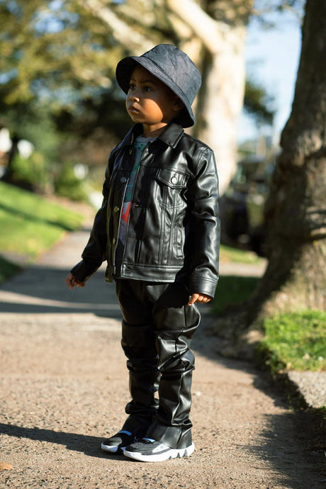 JORDAN CRAIG KIDS THRILLER TRUCKER LEATHER JACKET