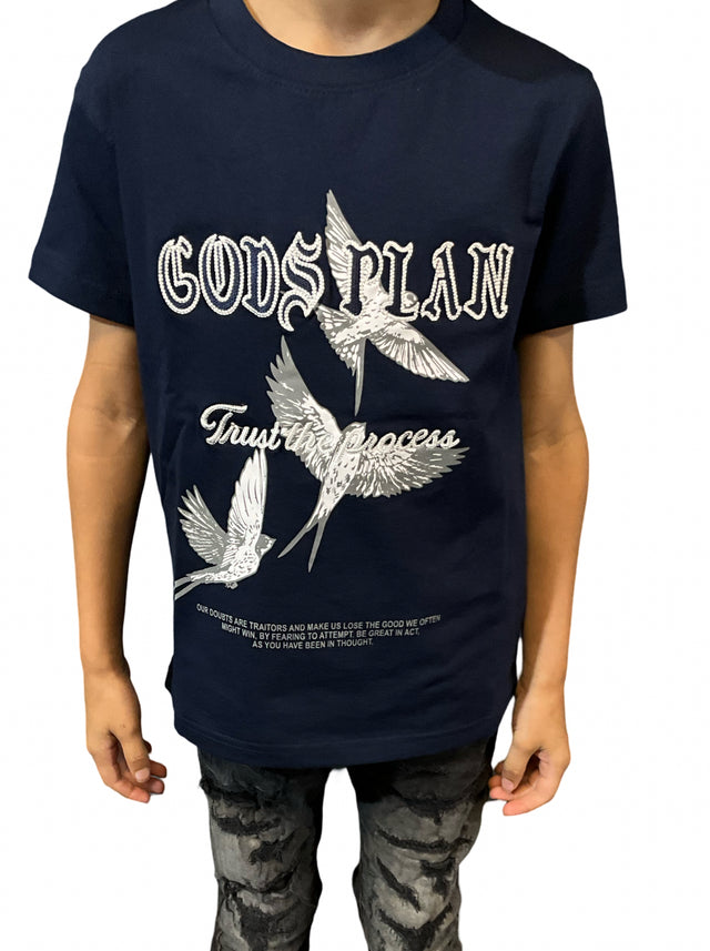 Focus Kids T Shirt Gods Plan Applique Multi Colors