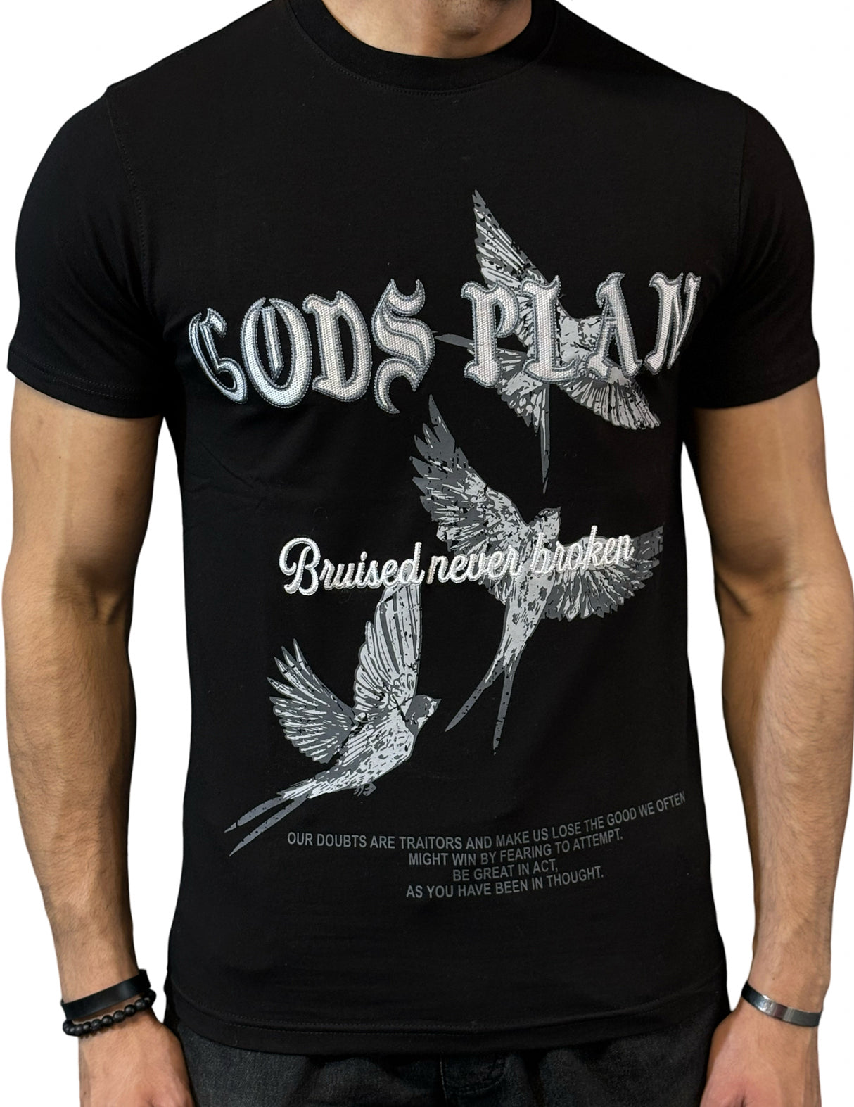 Focus T Shirt Gods Plan Applique Multi Colors