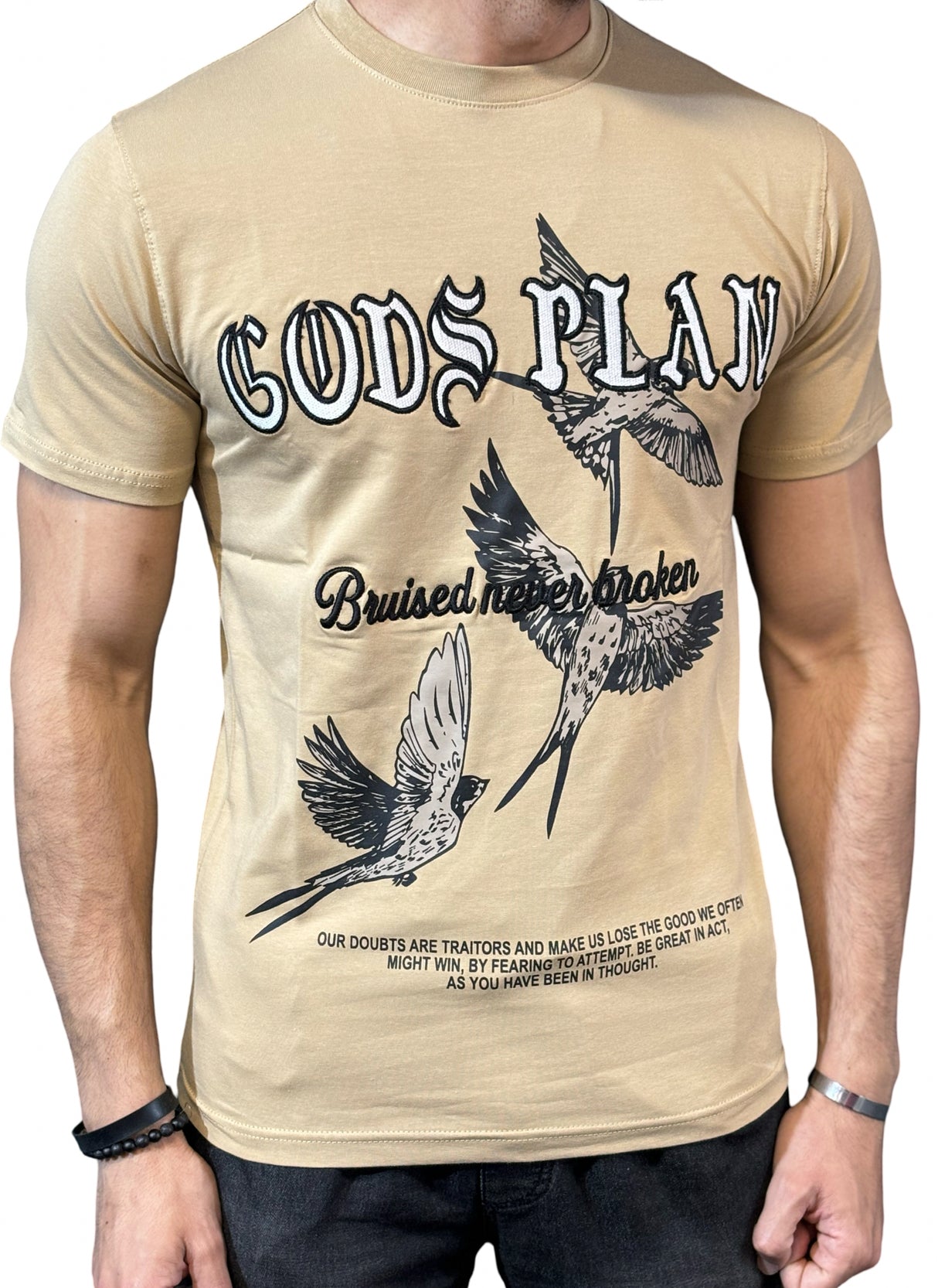 Focus T Shirt Gods Plan Applique Multi Colors