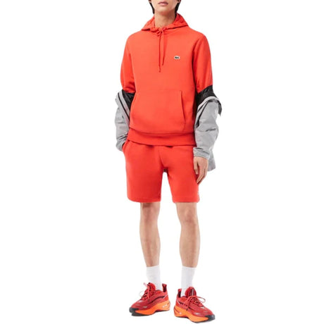 LACOSTE MEN'S FLEECE ORGANIC COTTON HOODIE ORANGE