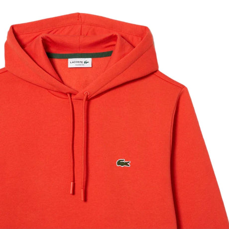 LACOSTE MEN'S FLEECE ORGANIC COTTON HOODIE ORANGE