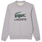 LACOSTE MEN'S CLASSIC FIT COTTON FLEECE SWEATSHIRT GREY