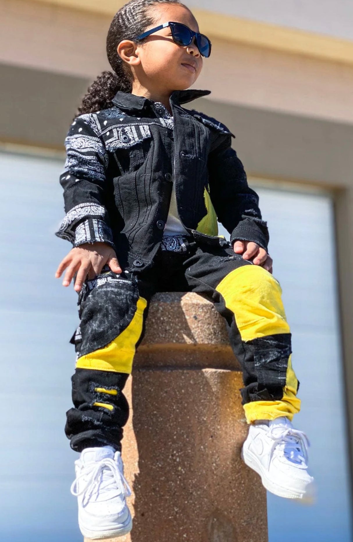 Jordan Craig - Kids  Denim Jacket - Pollen - Black/Yellow