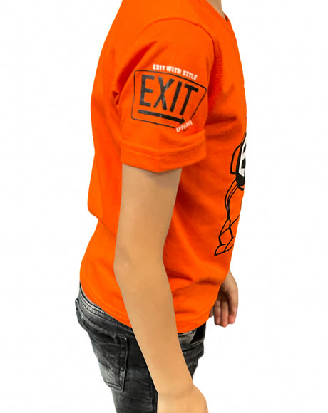 Exit - Kids T Shirt- Robot - Orange