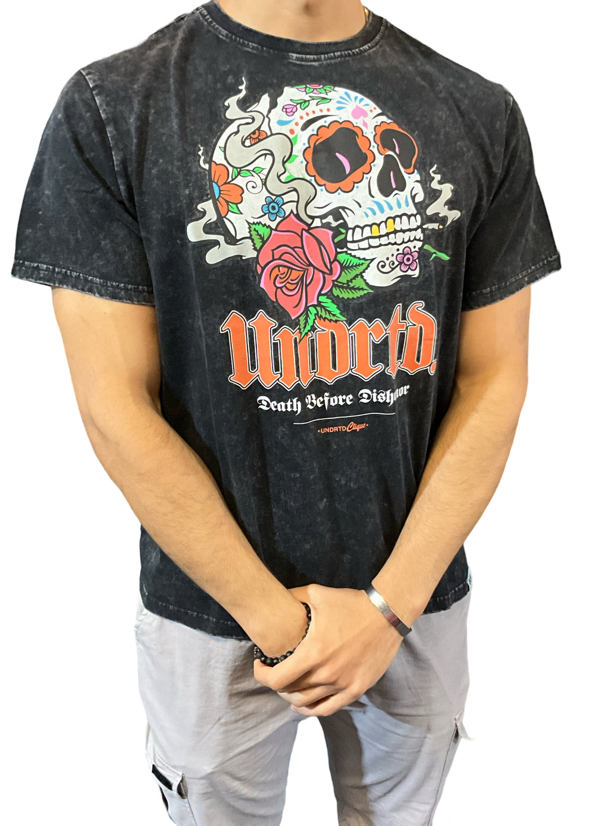 UNDRTD DEATH B4 DISHONER T-SHIRT WASHED MULTI COLORS