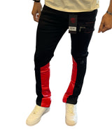 Elite - Jeans Leather - Black / Red
