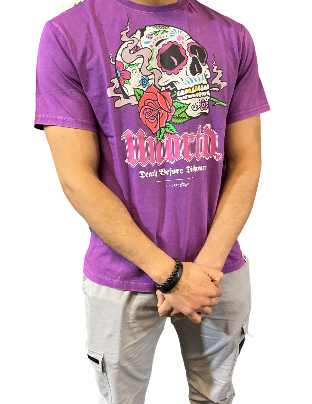 UNDRTD DEATH B4 DISHONER T-SHIRT WASHED MULTI COLORS