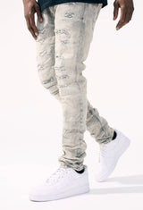 Jordan Craig Jeans - Crushed Rolled Sean - Bone White