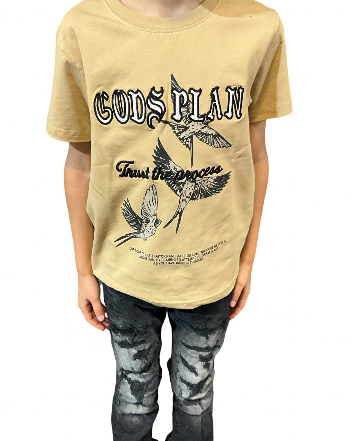 Focus Kids T Shirt Gods Plan Applique Multi Colors