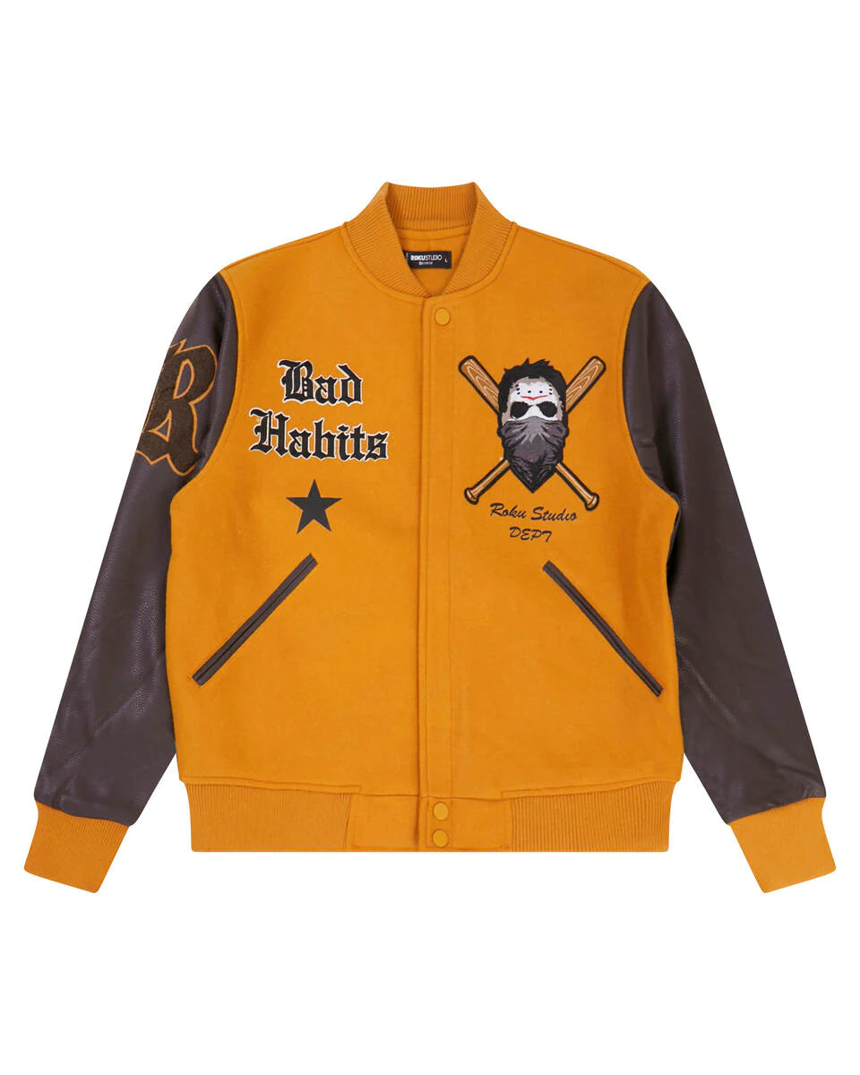 Roku Studio - Varsity Jacket - Bad Habits - Wheat / Brown