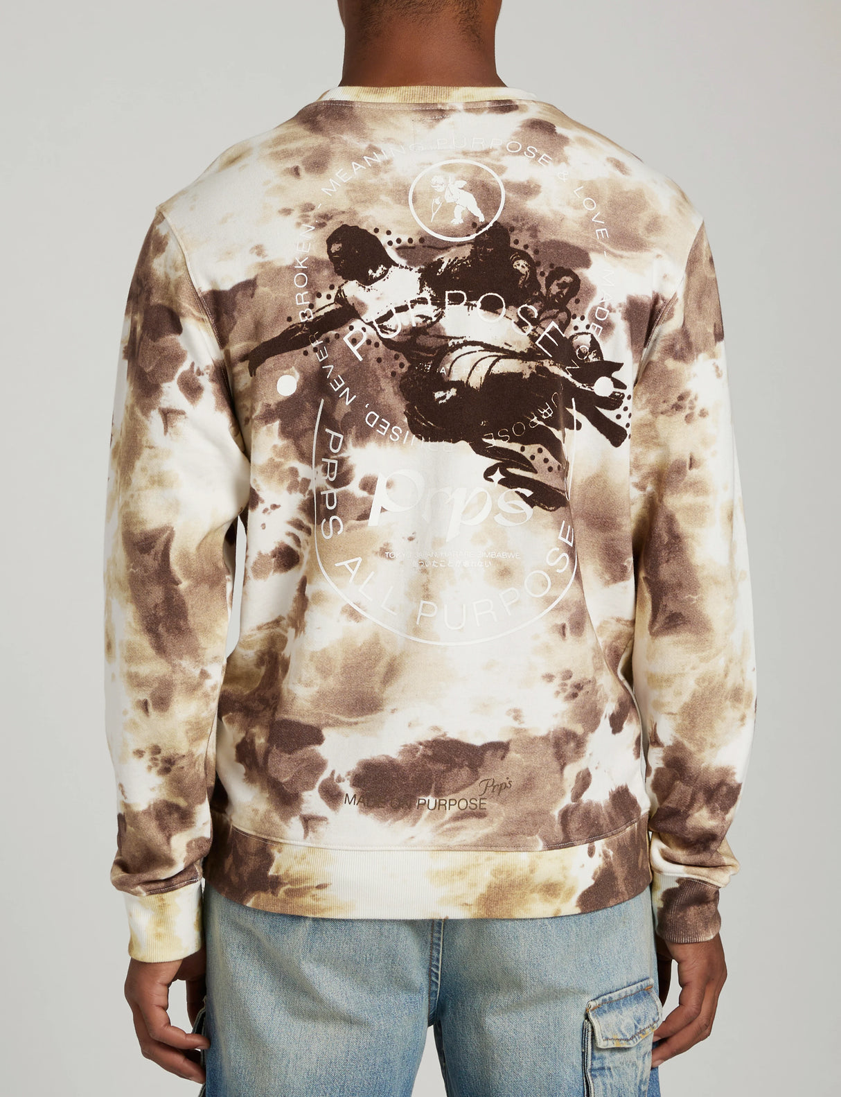 PRPS - Sweater- Smoke House Crew Neck - Cream Cloud