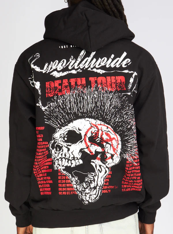 Lost Hills - Hoodie - Death Tour - Black - White