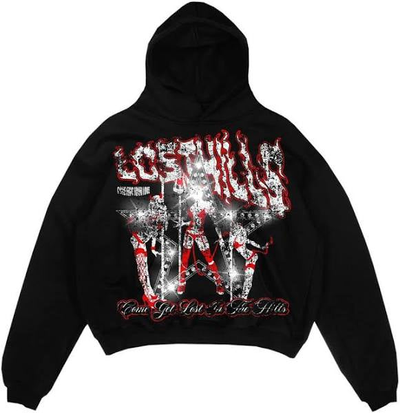 Lost Hills - Hoodie - Come Get lost in the Hill - Black - Red