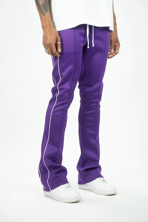 Rebel Mind Purple Stacked Track Pants