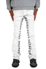 Focus - Jeans - Stacked - Heartless - White / Grey