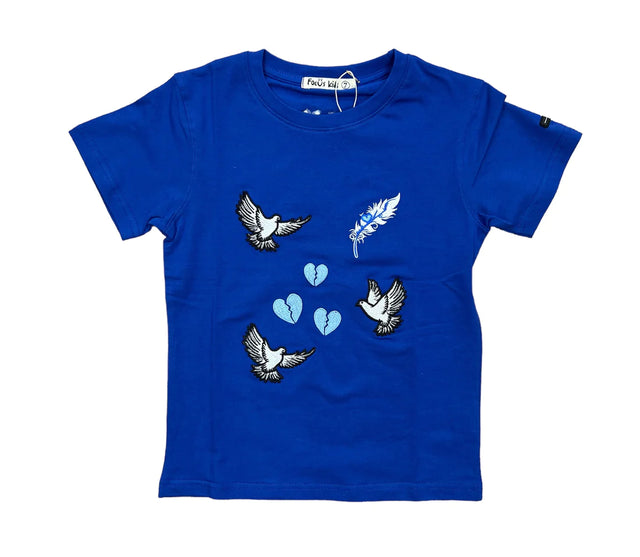 Focus - Kids - T Shirt - Broken Heart Dove - Royal