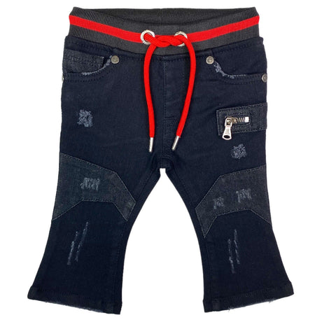 Elite- Infant Black Jeans with Red Strap