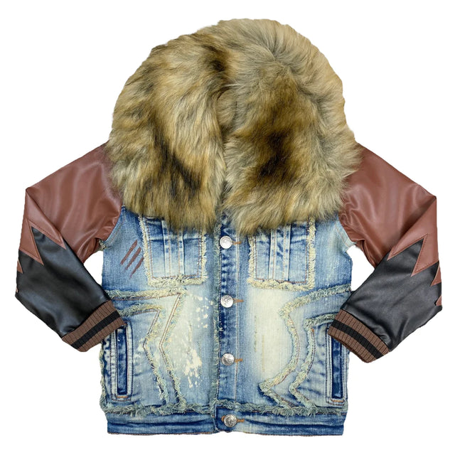 Elite- Kids- Denim Jacket Leather