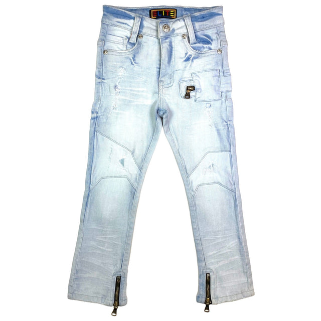 Elite Kids Jeans - Iced Blue front view