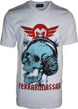 Ferrari Massari - Shirt -Skull n Phones - White/ Red / Blue