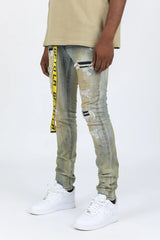 GFTD - Jeans- Scotty Blue- Yellow Belt