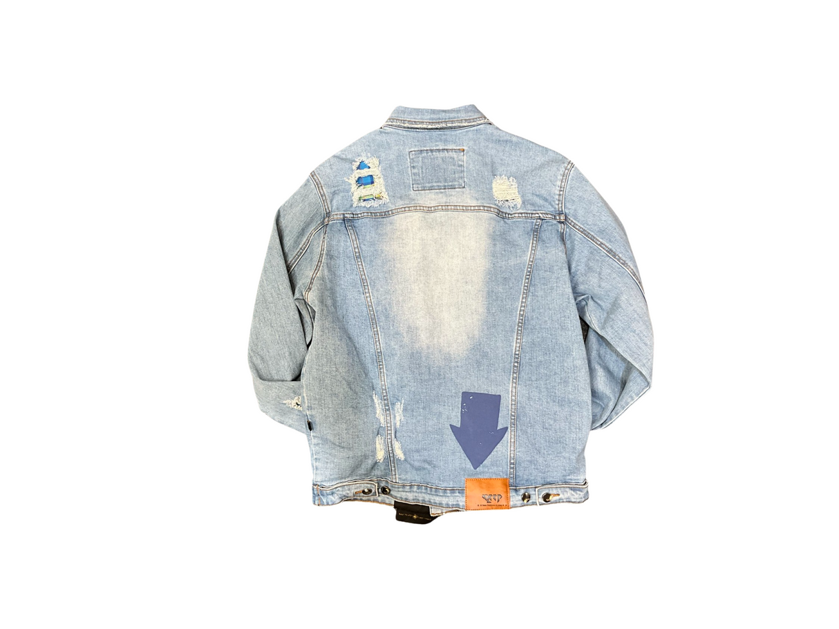 Kleep - Denim Set Jacket - Light Blue / Orange Star