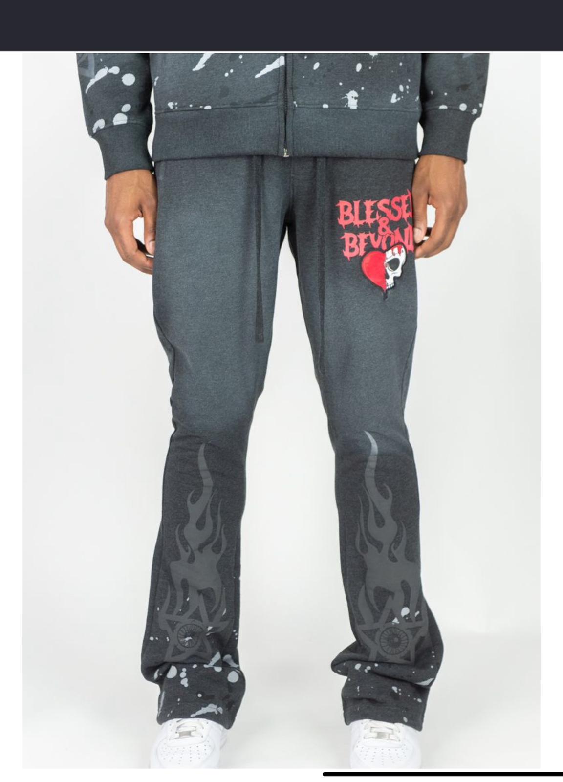 REBEL MINDS BLESSED WASHED STACKED PANTS MULTI COLORS