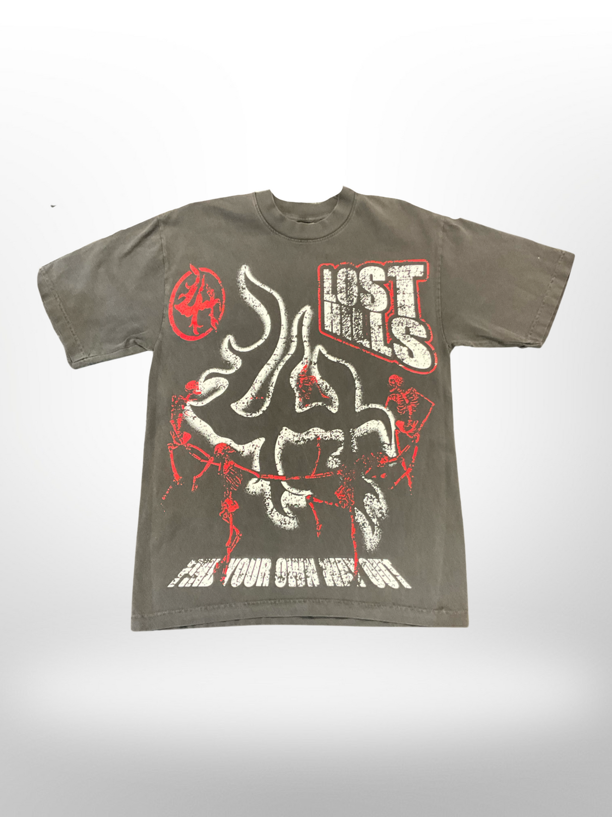 Lost Hills - T Shirt - Black Wash - Red