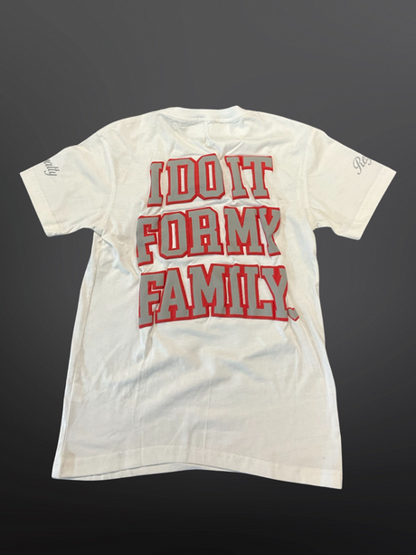 Retro Label - T Shirt - I Embraced My Adversary - White / Red