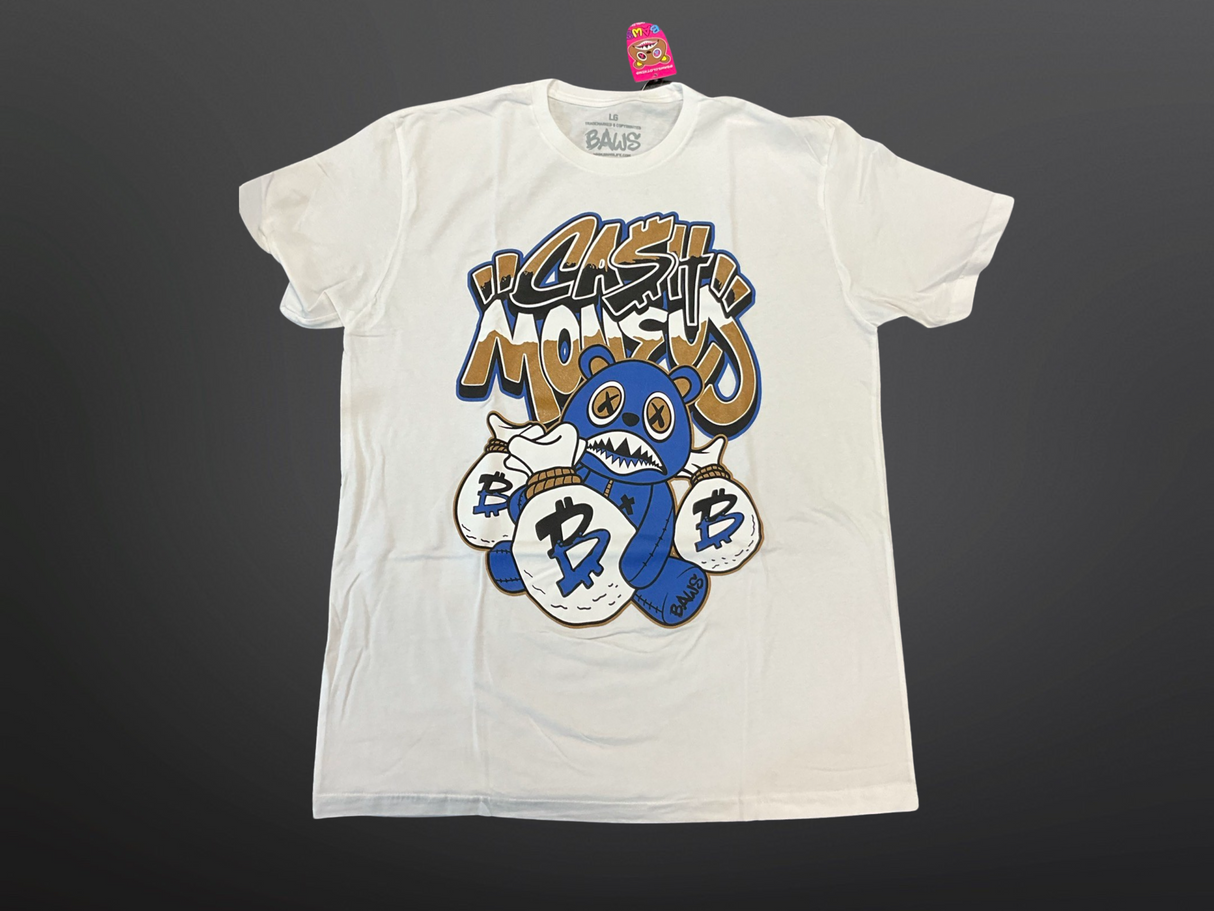 Baws - T Shirt - Cash Money - Cream / Blue