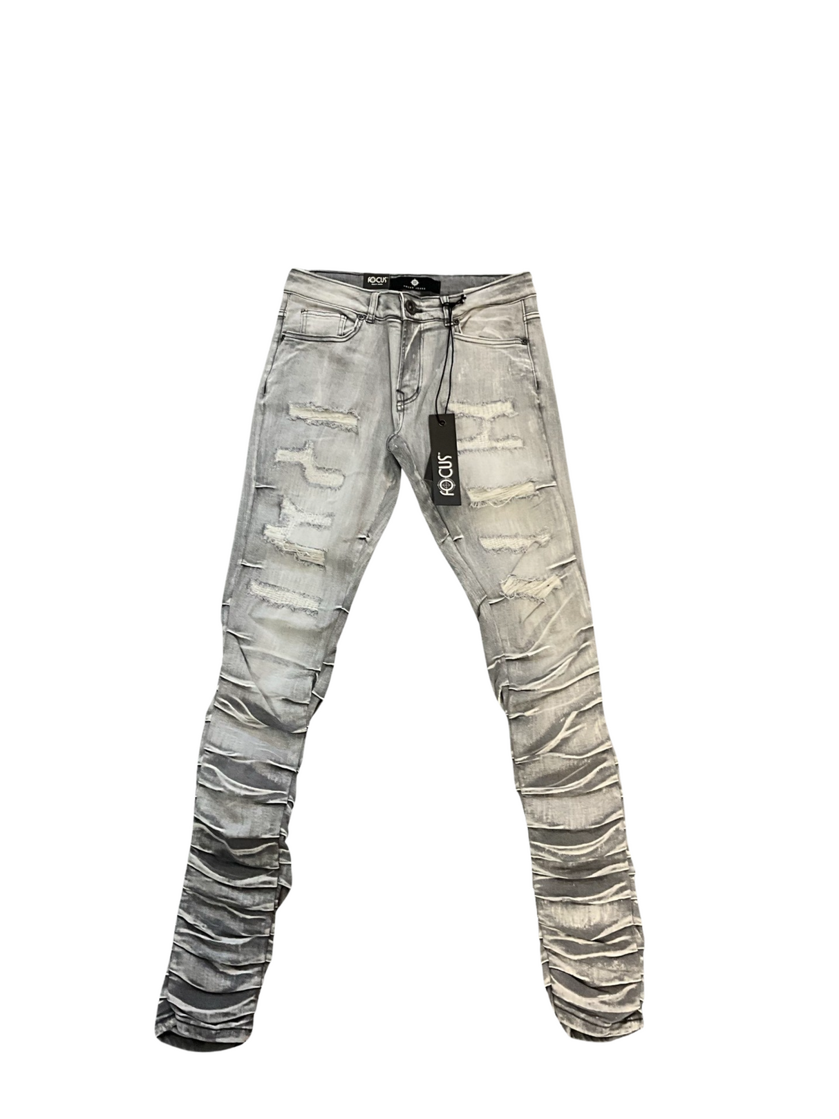 Focus - Jeans - Skinny Stacked - L Grey