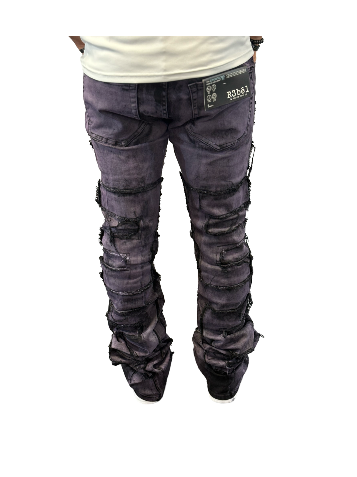 Rebel Minds - Super Stacked Jeans - Purple