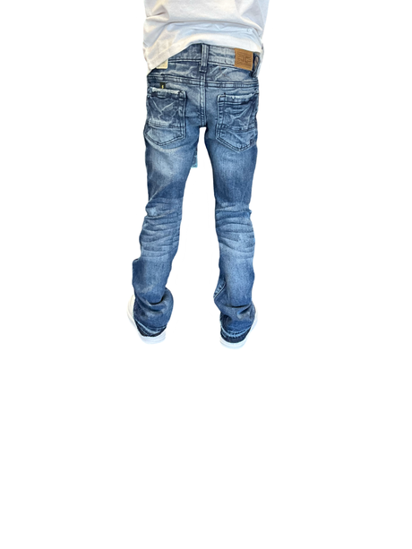 Jordan Craig - Kids Jeans - Ripped Stacked - Dark Blue