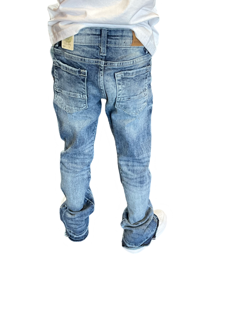 Jordan Craig - Kids Jeans - Ripped Stacked - Aged Wash